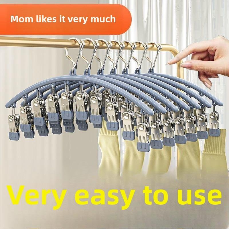 10 Klammern Edelstahl Sockenklammer Platzsparender Bogen Socken Trockenständer Winddicht Rutschfest Kleiderständer Unterwäscheklammer Handtuchhalter