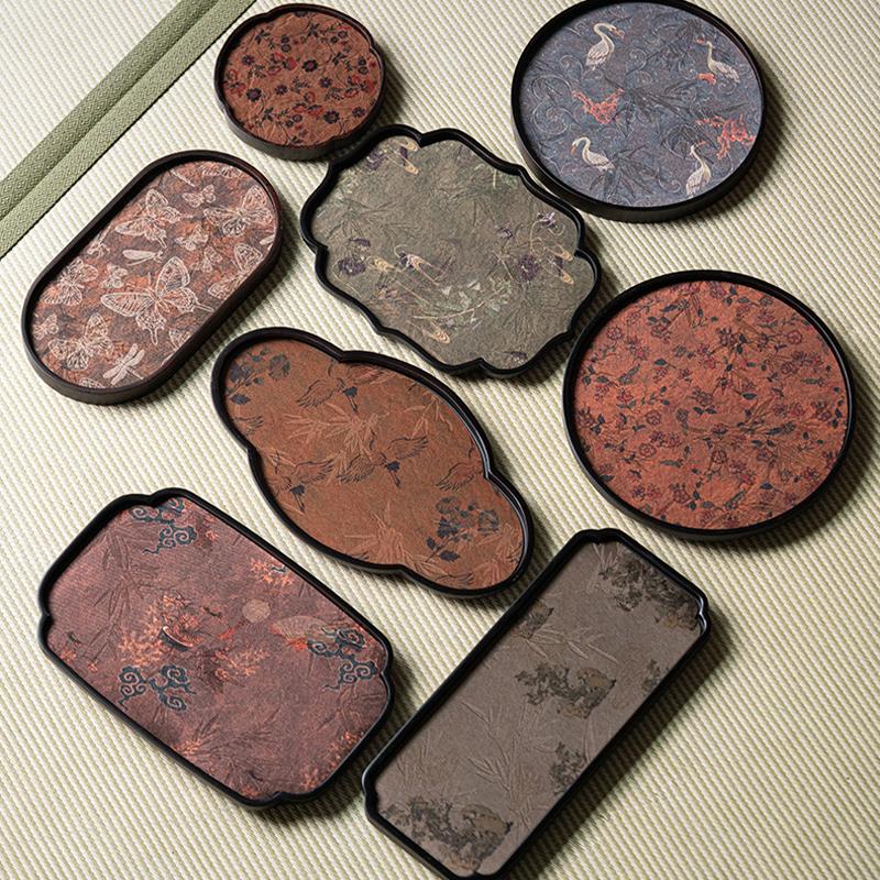 Retro Chinese Ancient Style Bamboo Tea Tray Ceremony Dry Bubble Tray Kung Fu Tea Ceremony Accessories Coffee Table Zen Tea Mat