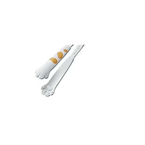 Tanabe Metal Tabletop Tongs, Catch Meow, White Egg, 1122