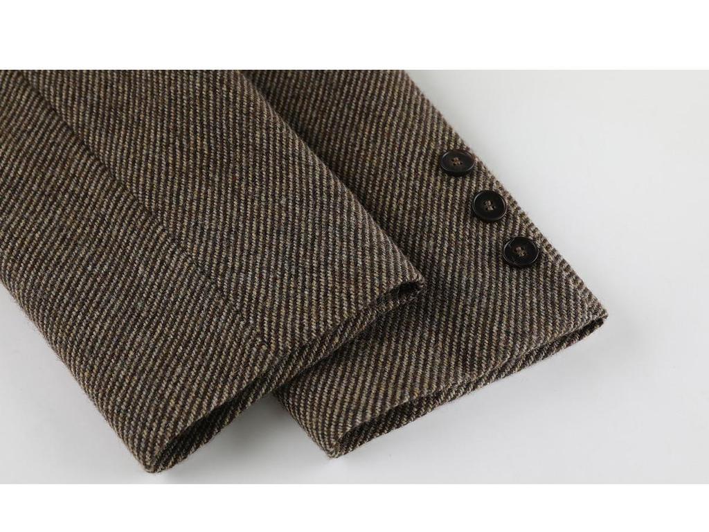 Women's Vintage Wool Twill Blazer - Autumn/Winter Retro Style