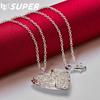 925 Sterling Silver Photo Frame Pendant Necklace Jewelry
