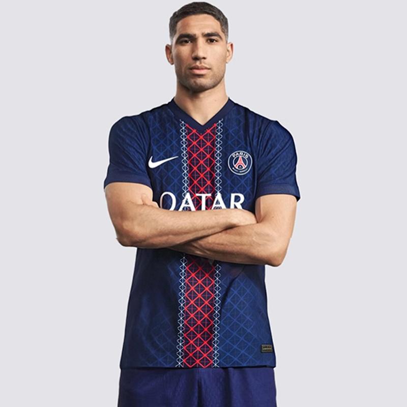 Nike Paris Saint-Germain 2025-2026 Season Home Player Version Short Sleeve Football Shirt Men Tops Navy-Blue HJ4547-411