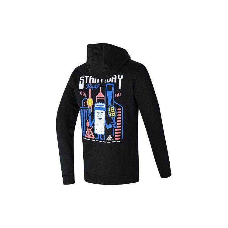 Adidas Sweatshirts Men's Black Hooded Moderate Regular H31259