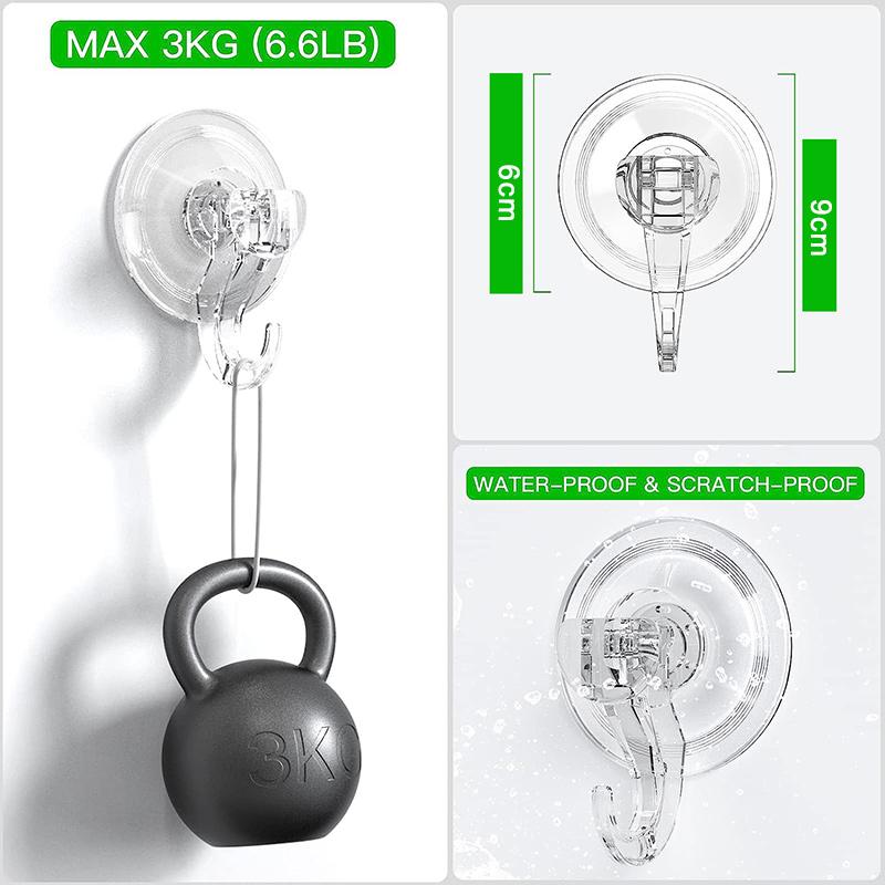 1/2 Stück Saugknapfhaken Wiederverwendbare Leistungsstarke Wasserdichte Duschhaken Hochbelastbarer Vakuumsaugnapfaufhänger für Dusche Fenster Handtuch Tür