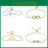 Geometrisches Kupfer Zirkonstein Verstellbares Armband Für Damen Geschenk Reise Anlass
