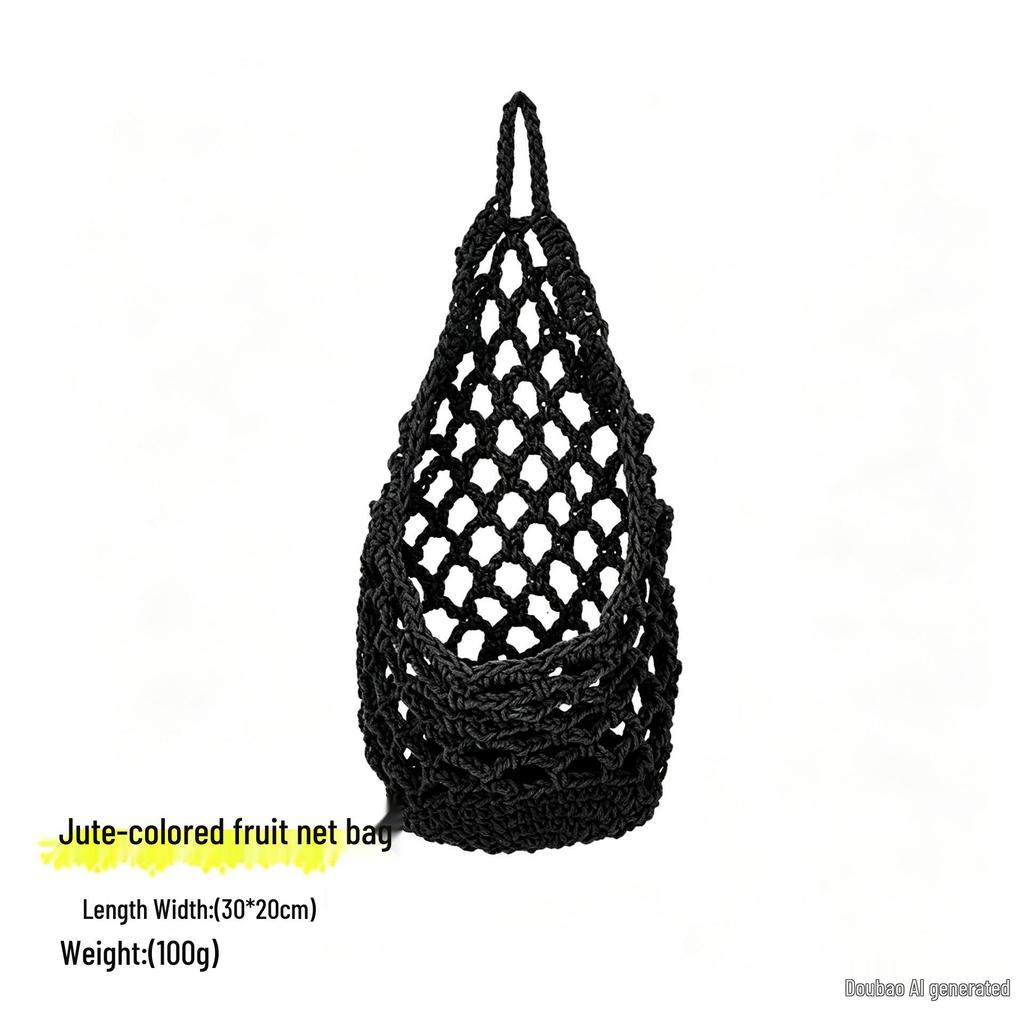 Handmade Crochet Fruit & Vegetable Hanging Basket for Kitchen Storage and Decoration