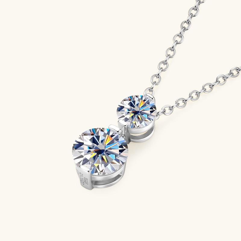 Collier Silvere Glam Transfrontalier Haut de Gamme Moissanite Argent Pur S925, Un Pendentif Gourde Unique et Simple Pour Femmes