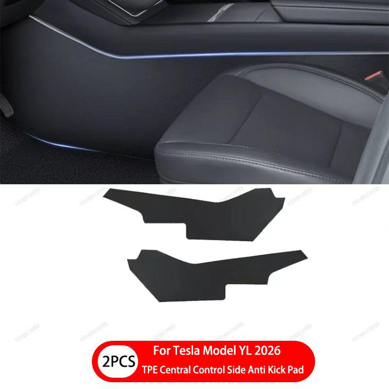 2 4 6 Pcs For Tesla Model YL TPE Under Seat Corner Guard Seat Slide Rails Protector Cover Anti-Kick Decor Flocking Accessories
