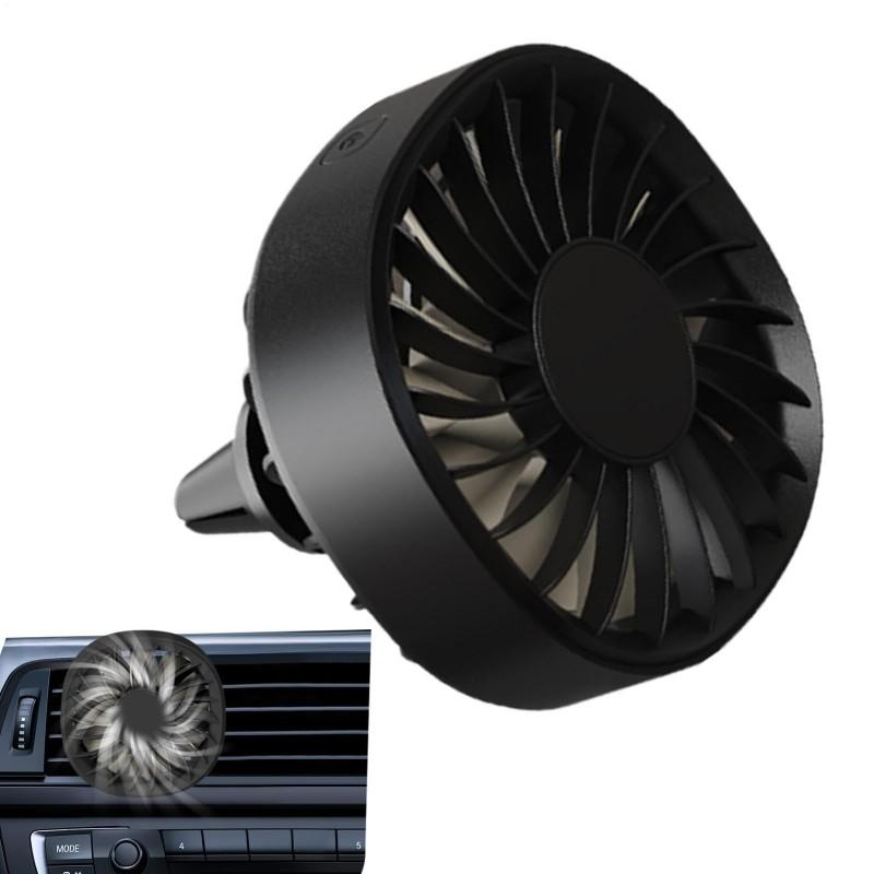 Portable Car Fan with Air Vent Clip 3 Gears Speed Adjustable Cooling Fan 5V USB Powered RGB Ambient Light Air Freshener Diffuser