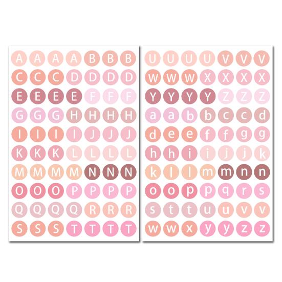 Adesivos Coloridos de Bolinhas com Letras Alfabeto Número Decalques DIY para Scrapbooking Diário Projetos de Artesanato Fácil de Remover Removível Essencial para Planejador Cartão