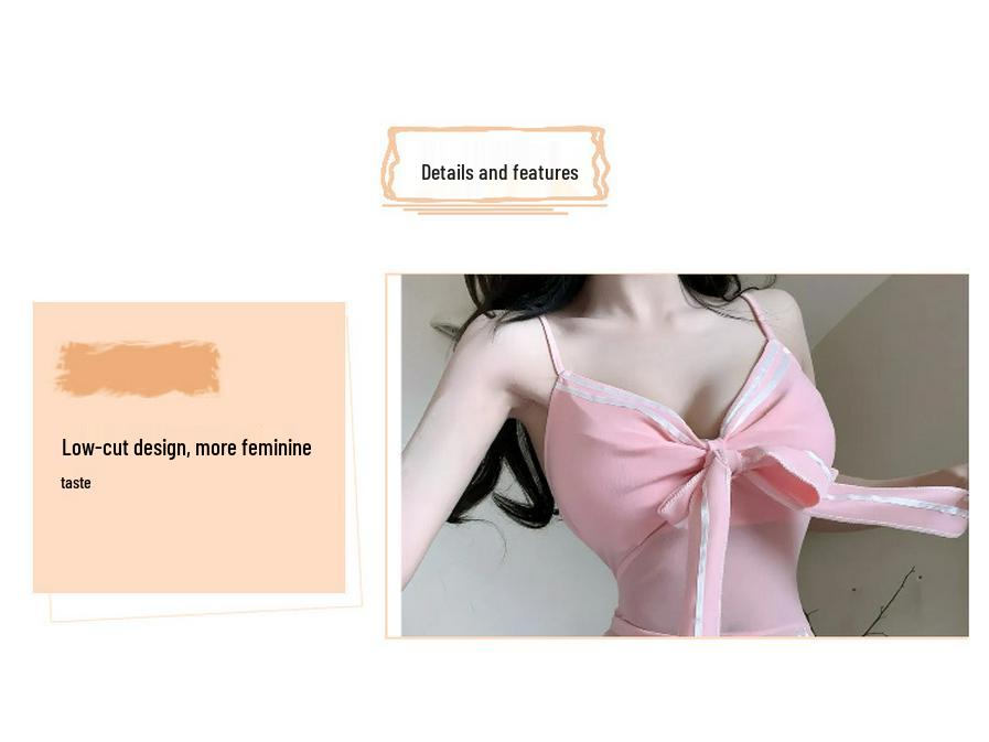 French Retro Bow Backless A-Line Mini Dress - Striped Low-Cut Color-Block Halter