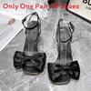 Elegant Butterfly Knot Flat Head Sandals With Pu Material For Summer Womens Dresswear