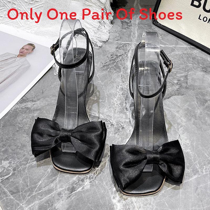 Elegant Butterfly Knot Flat Head Sandals With Pu Material For Summer Womens Dresswear