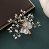 Retro bridal hair accessories, Chinese wedding headdress, handmade crystal hairpins, antique flower toasting clothing hair accessories