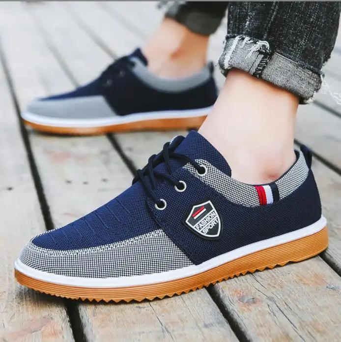 New Men's Canvas Shoes Lightweight Sports Shoes Casual Mesh  Breathable Vulcanized Shoes Classic Fashion Lace Up Work Shoes