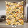 Construction Vehicle Bedspread - Heavy-Duty Flannel Truck & Bulldozer Blanket, All-Season Soft Warm Quilted-Like Bed Cove