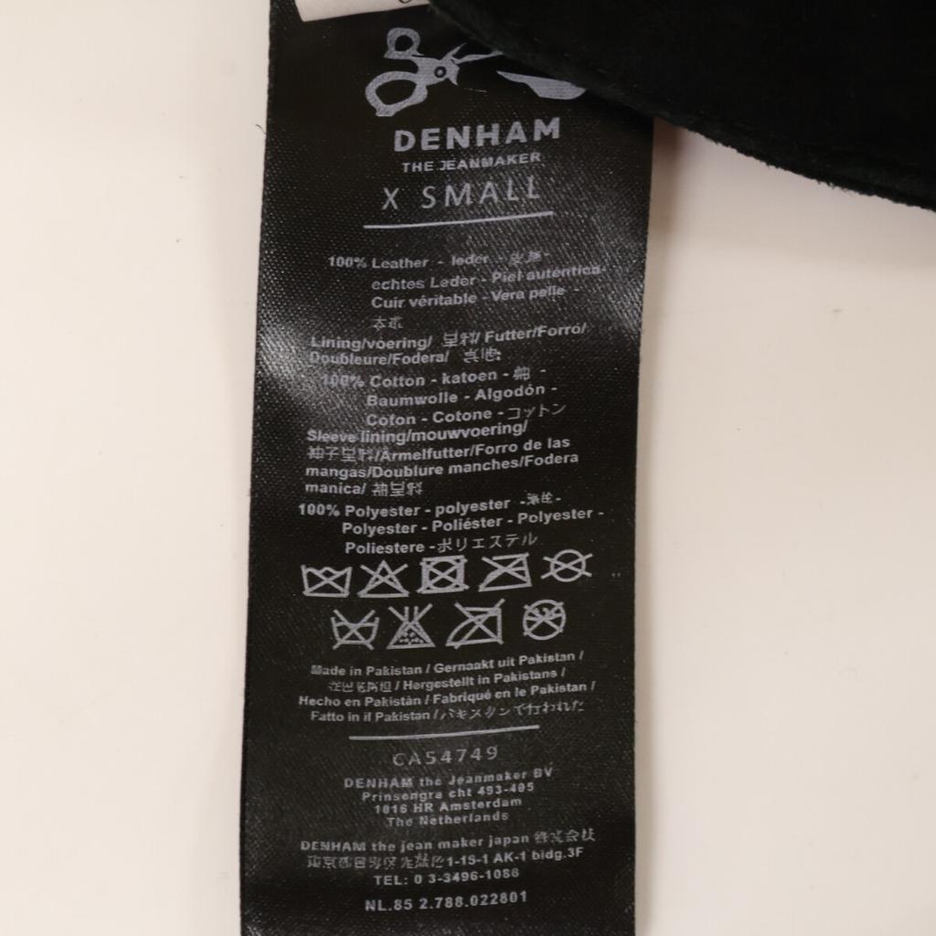 DENHAM Black Double Rider Jacket Jacket XS blackUsed