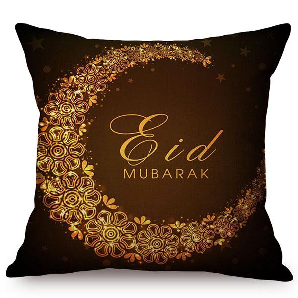 Eid Mubarak Cushion Cover Islamic Muslim Kaaba Mecca Moon Pattern Decoration Ramadan Kareem Sofa Throw Pillow Case Cojines