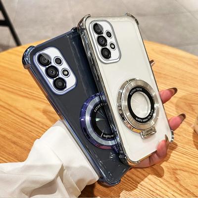 Soporte de Carga Inalámbrica Magnético Funda con Chapado Antigolpes en las Cuatro Esquinas Para Samsung Galaxy A06 A16 A73 5g A53 A52 A33 A32 A23 A13 A12 A34 A54 A25 A35 Cubierta