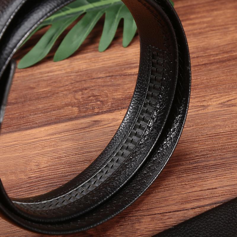 Men'S Belt Lychee Pattern Business Leisure Automatic Buckle Belt Street Stall Clothing Leather Accessories