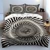 Black and White Optical Illusion Bedding Set Bedding Set (1 Duvet Cover, 2 Pillowcases, Duvet Not Included)