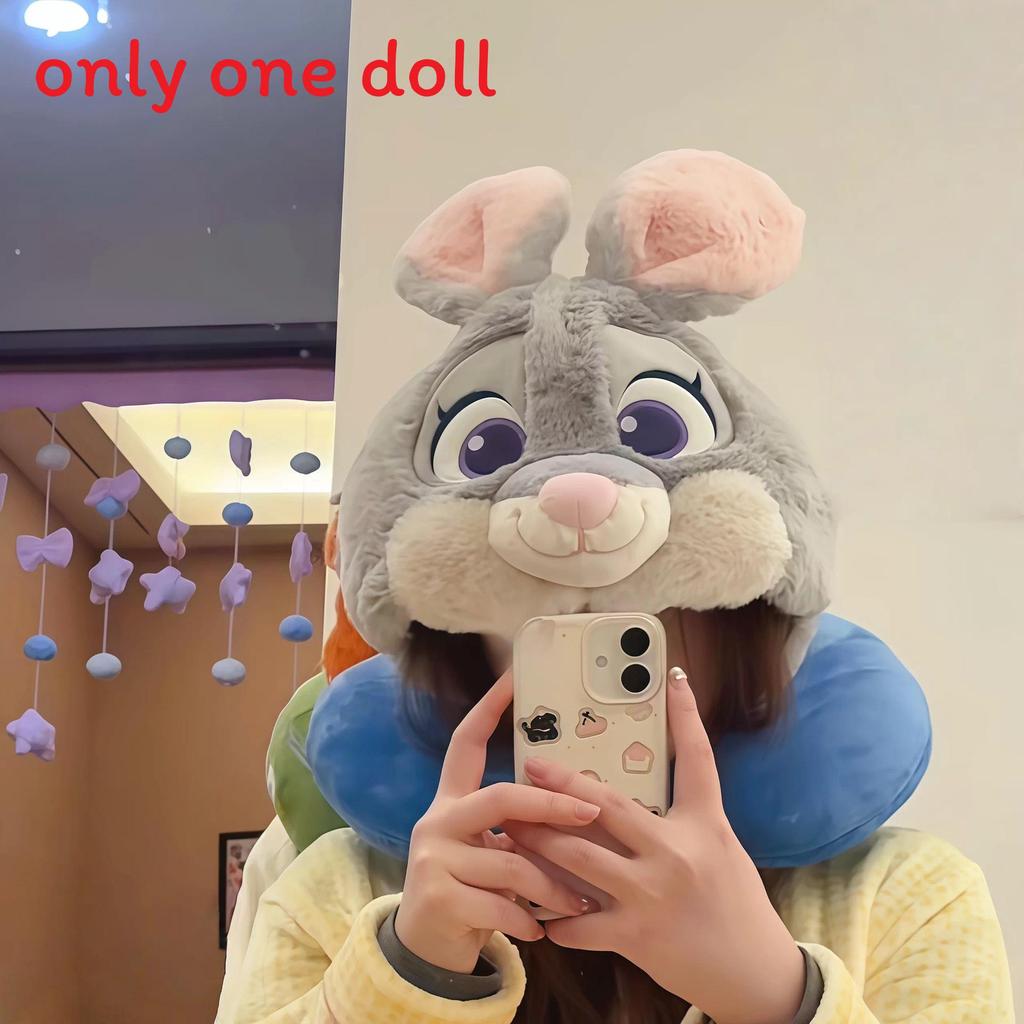 Zootopia Nick And Judy Cartoon Plush Hooded Neck Pillow With Pp Cotton For Kids Judy