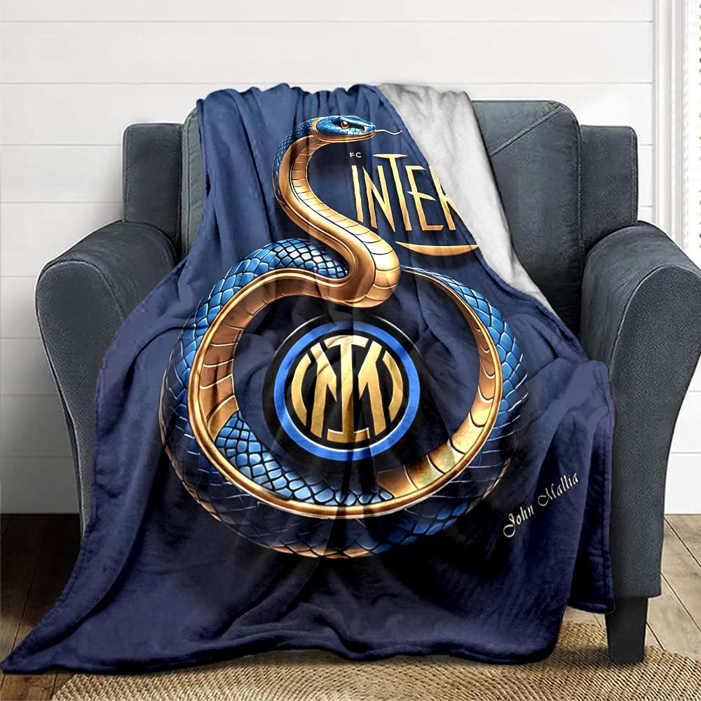 Coperte con Logo Snake Inter Milan in Flanella Stampata Traspiranti Calde Plaid per Casa Ufficio Copriletti 0708a92