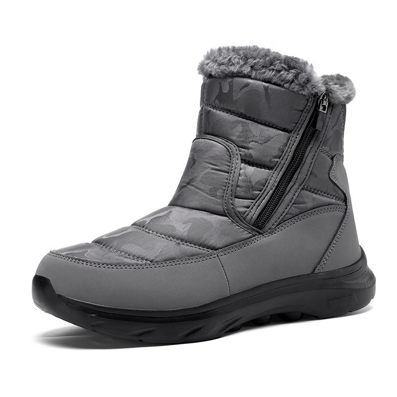 

Men s Thick-soled Warm Shoes Men s Snow Boots Men s Anti-slip Zipper Flat Shoes Plush Outdoor Shoe Ankle Boots Zapatos Hombre 36 сірий колір