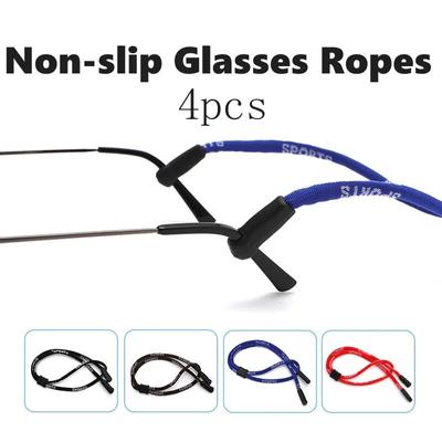 Corde à lunettes antidérapante pour hommes et femmes, 4 pièces, unisexe, rétro, élastique, accessoires pour lunettes de sport de plein air, chaîne de lunettes