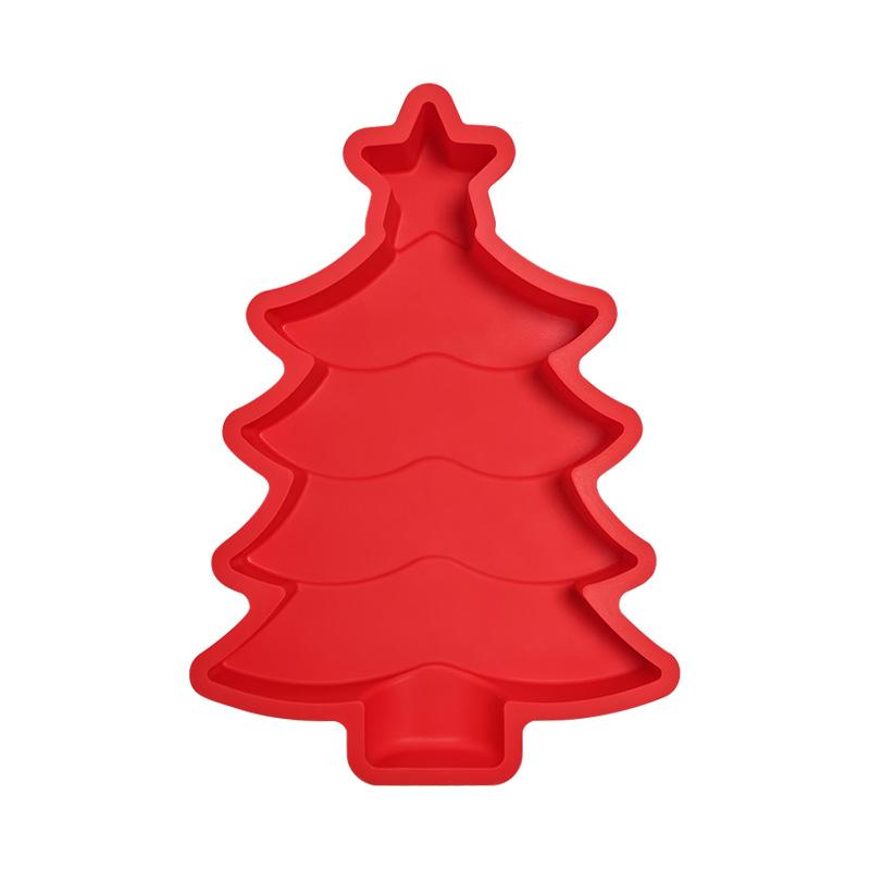Christmas tree silicone mold food grade Christmas tree snowflake mousse cake mold DIY cake baking mold красный