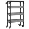 VidaXL Kitchen Cart, Storage Shelf, Service Trolley with Wheels, Home Organizer, Sonoma Grey Wood 842354