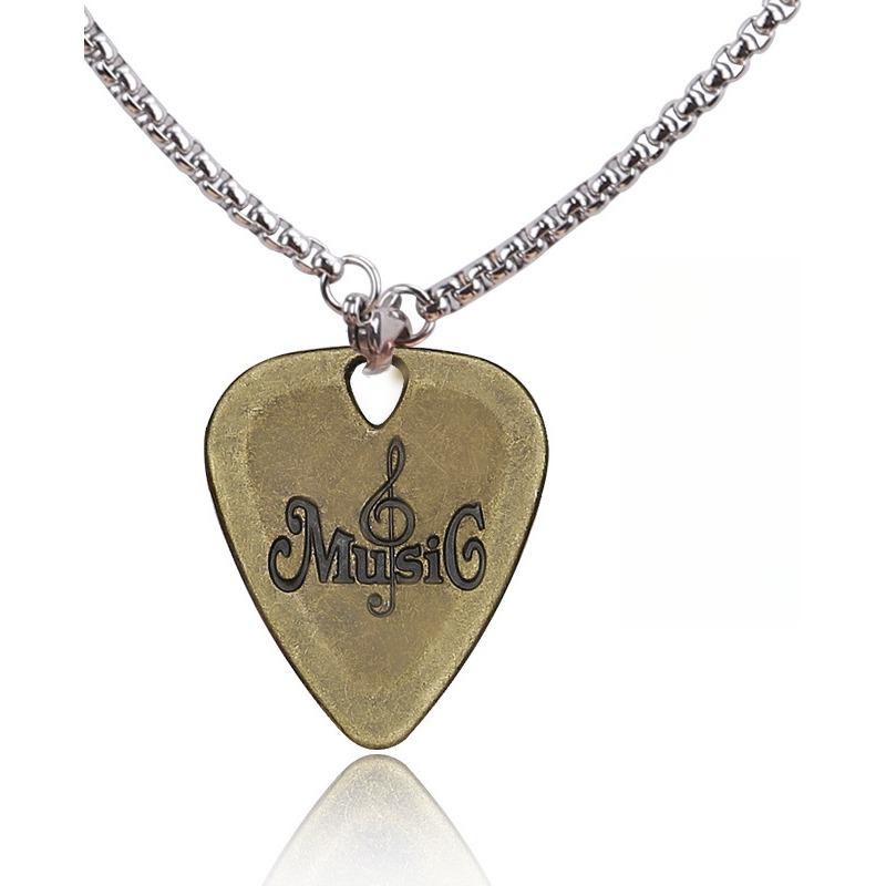 Metal Guitar Pick Zinc Alloy Pick Necklace Pendant Plectrum For Electric Guitar Musical Instrument Parts Accessories
