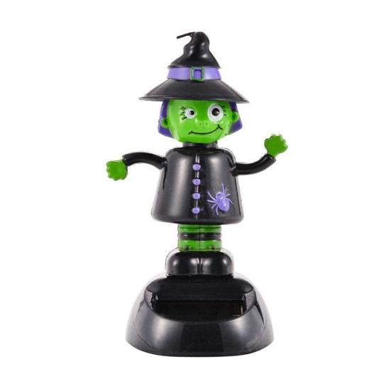 Halloween Solar Car Cartoon Swaying Car Dashboard Decor Funny Solar Swing