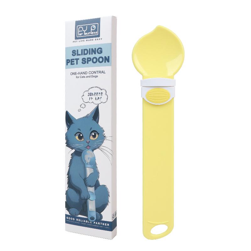 

Cross-Border Macaron Cat Strip Feeder with Washable Plastic Squeeze Spoon 936188