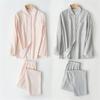 Women's Pajama 2 Piece Set Cotton Pajamas Button Lapel Collar Shirt Pants Suit Autumn Winter Sleepwear Pyjamas Loungewear