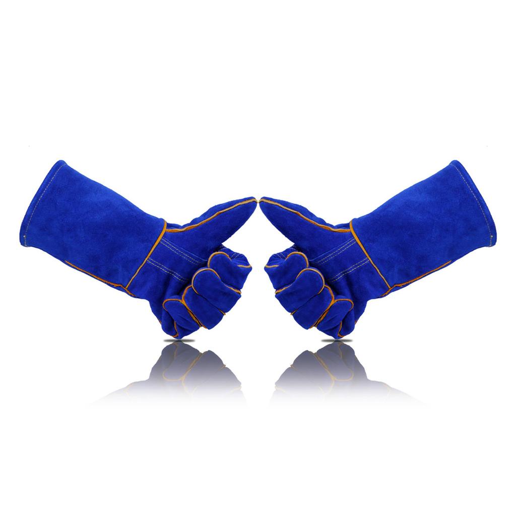 Leather Welding Gloves - Heat/Fire Resistant, Perfect for Gardening/Tig Weld/Beekeeping/BBQ-14inches
