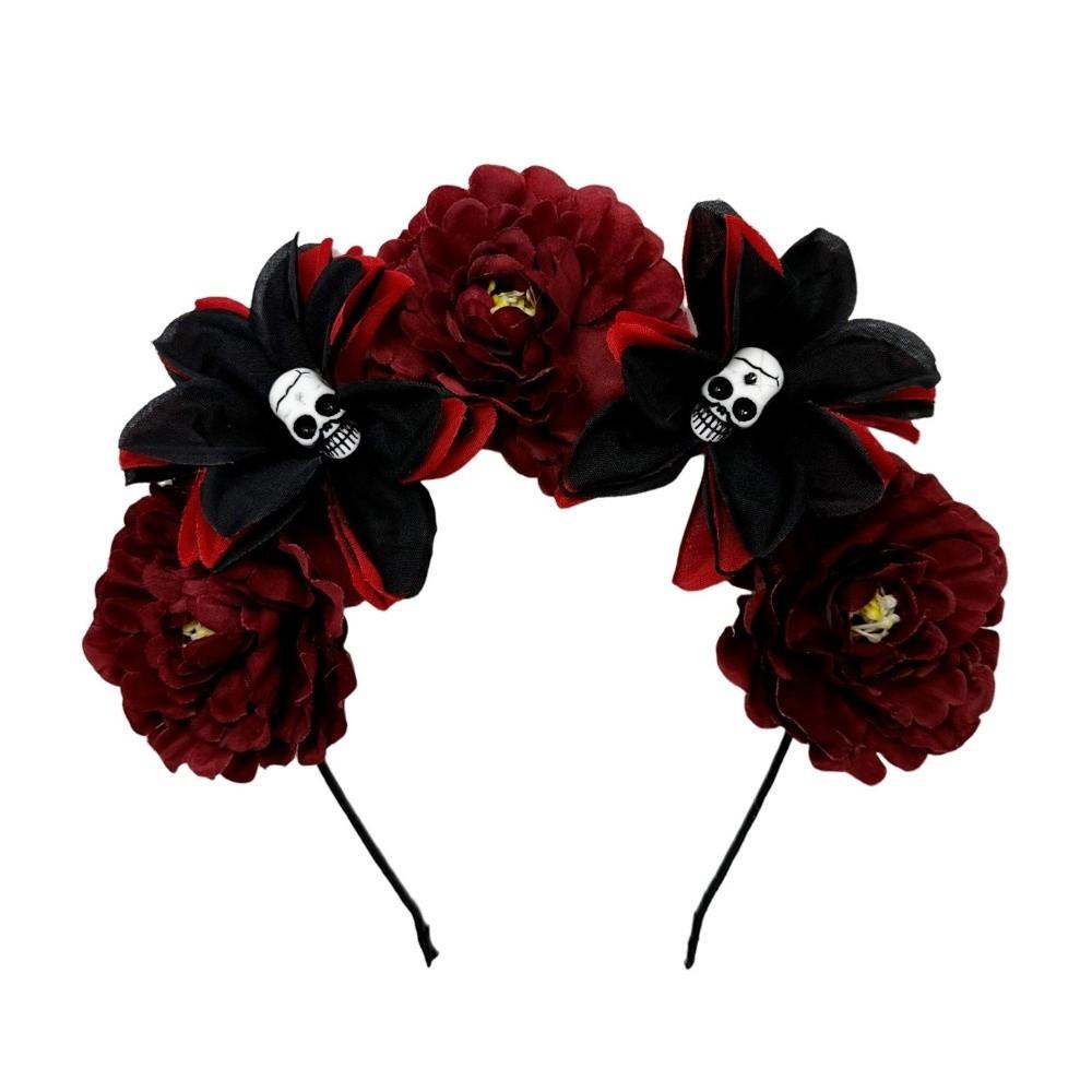 Halloween Decor Halloween Hair Hoop Simulation Flower Gothic Flower Hairband  Party