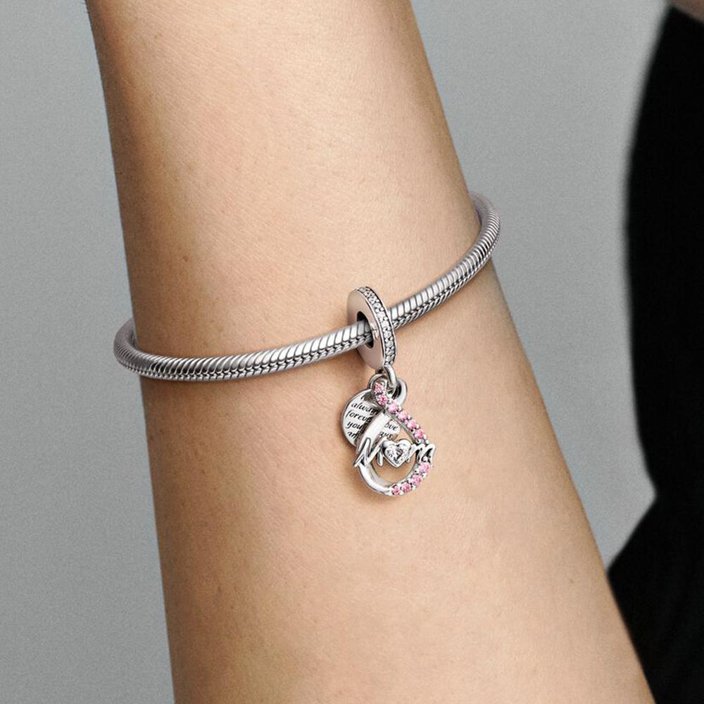 SS925 Mother's Day Pendant Beading for Jewelry Bracelet DIY Making for Mother's Family Thanksgiving Mother and the Earth