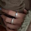 925 Silver Zircon Rings For Women Stars Frosting Design Trend Minimalism Jewelry Party Gift
