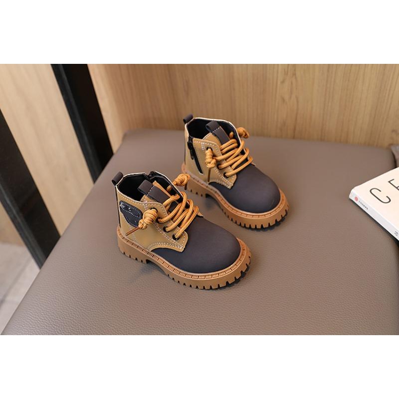 Children's Martin Boots, Girls' Leather Boots, Autumn and Winter Styles, Boys' Short Boots, Autumn Mid To High Top Single Boots
