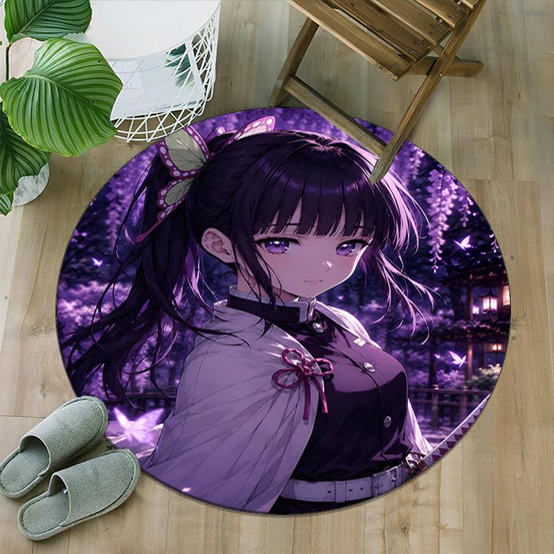1pc Tsuyuri Kanawo Carpet, Round Rug, Comfortable, Suitable for Entryways, Living Rooms, Office, And Bedrooms, Christmas Decoration