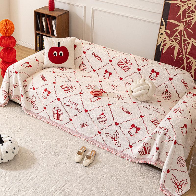 New Sofa Cover All-Inclusive And The Red Series Is Festive For The New Year A Whole Cover Sofa Towel Blanket