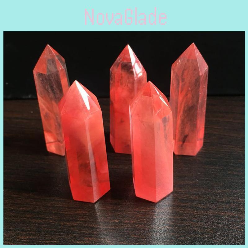 Rare Stunning Red Quartz Crystal Single Terminated Wand For Unique Healing Decor