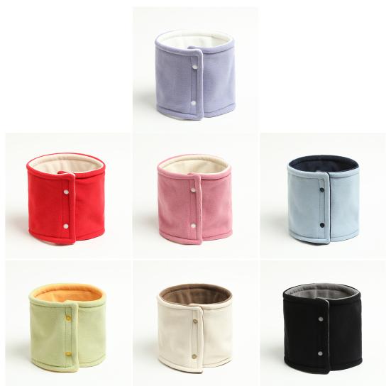 Dámská šála Dvouvrstvá Zesílený Samet Teplý Nákrčník se Zapínáním na Knoflík Jednobarevný Design Zimní Šála