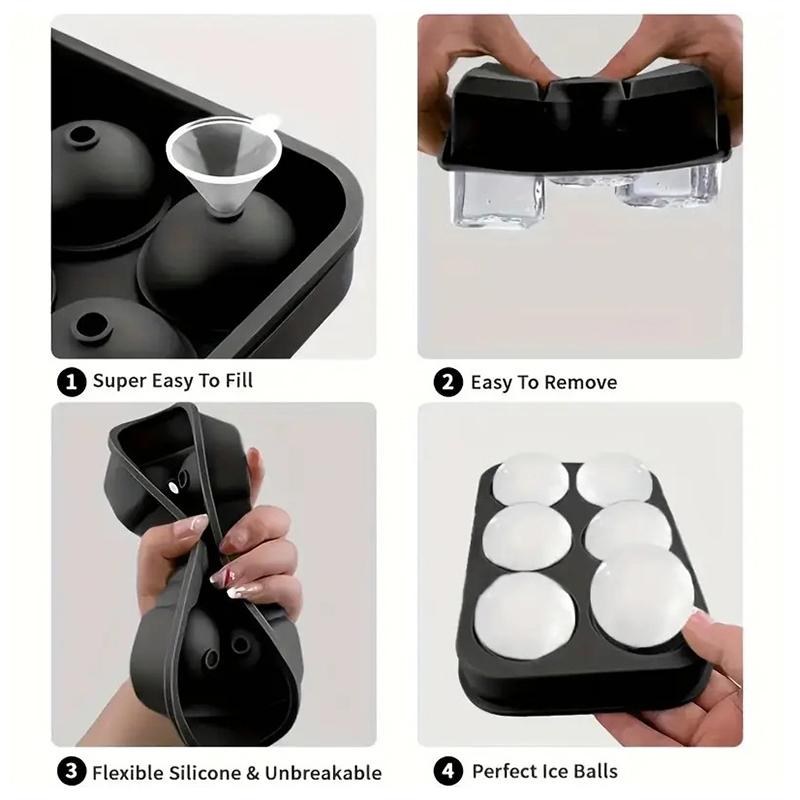 Grid Ice Ball Maker Silicone Ice Cube Tray 2 Pack Reusable Easy Release for Cocktails Home Parties