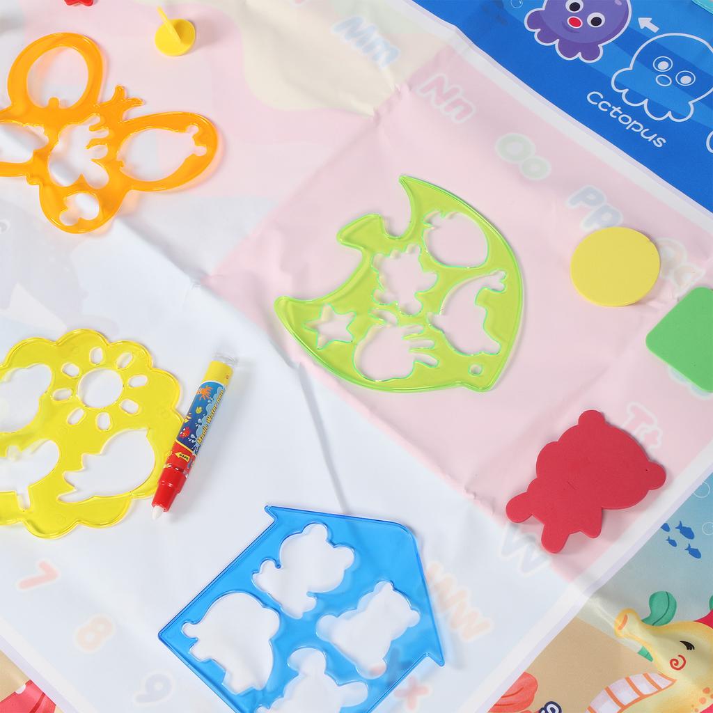 Kids Water Doodle Mat Reusable Large Size Water Painting Writing Board Educational Toys with Pens