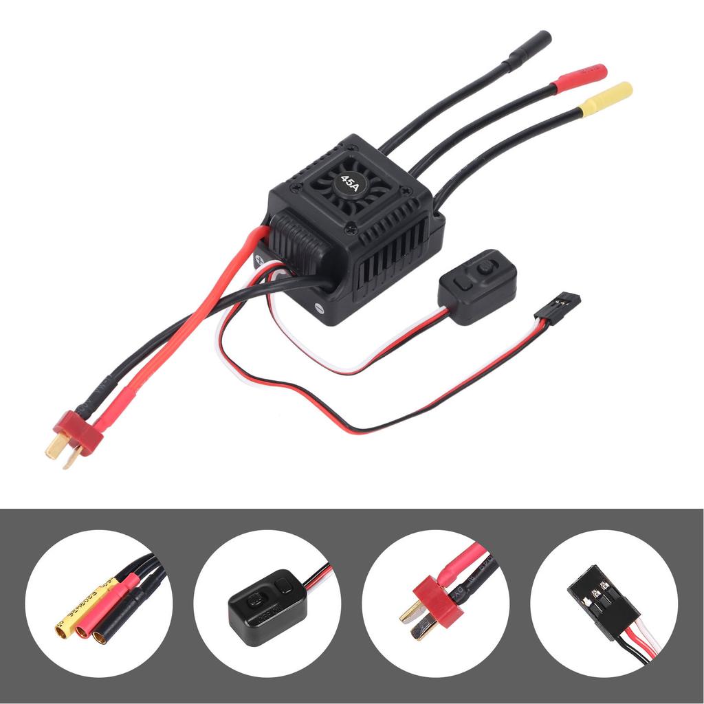 45A Brushless RC ESC with External Programming Port, Protections, Proportional Braking for 1Celsius10 Short Range Truck. Ideal for races in any condit