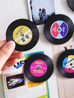 Vintage Fridge Magnets, Cassette Tape And Record Style,Home Refrigerator Decoration,Office And Household Desktop Ornament