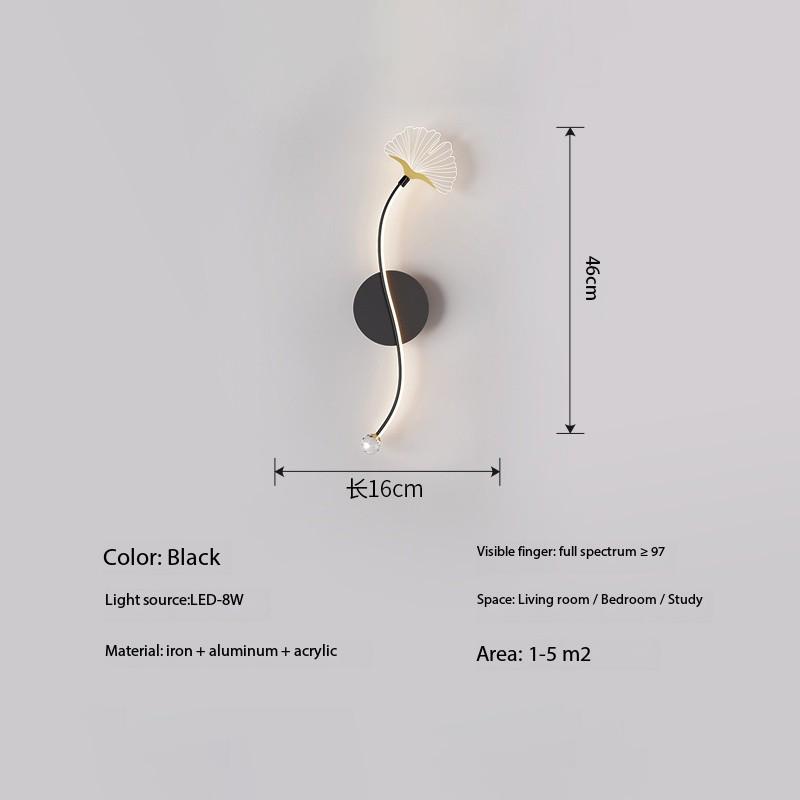 

2024 Новый светодиодный настенный светильник Ginkgo Leaf для гостиной, спальни, дивана, современного декора, настенного освещения для дома, бра 3 lights