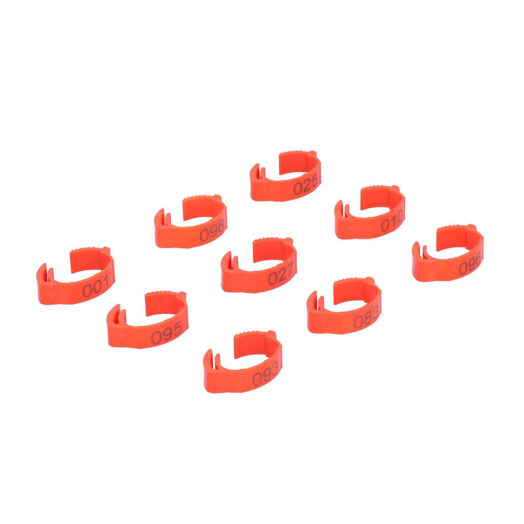 100 STK Pose Fjærkre Beinbånd Clip-On Fotringer med 01100 Numre for Kylling And Gås Forsyninger